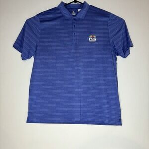 Cutter & Buck CB DryTec 2016 PGA Championship Golf Polo Blue Striped XL